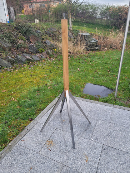 Fuss Edelstahl/Eiche